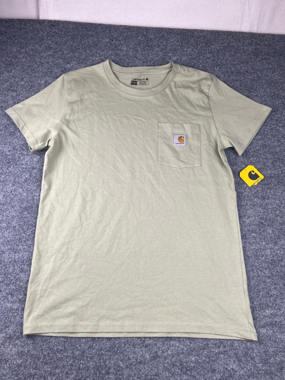 NWT‎ Carhartt XL Youth Green Short Sleeve Pocket Tee #792